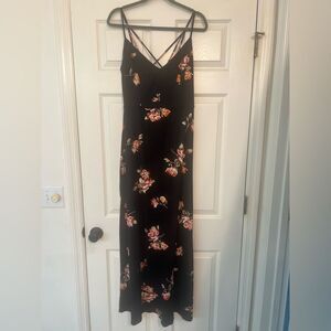 Nine Britton Willow Brushed Knit Black Floral Maxi Dress
